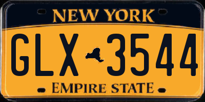 NY license plate GLX3544