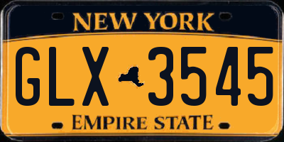 NY license plate GLX3545