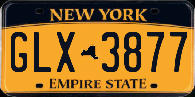 NY license plate GLX3877