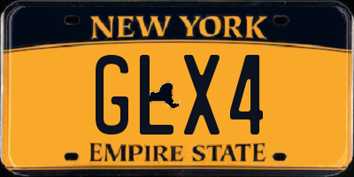 NY license plate GLX4