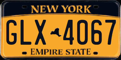 NY license plate GLX4067