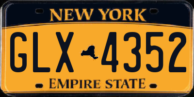 NY license plate GLX4352