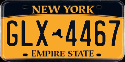 NY license plate GLX4467