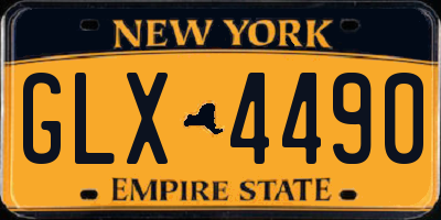 NY license plate GLX4490