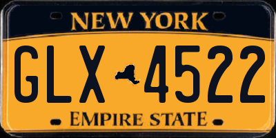 NY license plate GLX4522