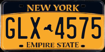 NY license plate GLX4575