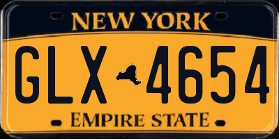NY license plate GLX4654