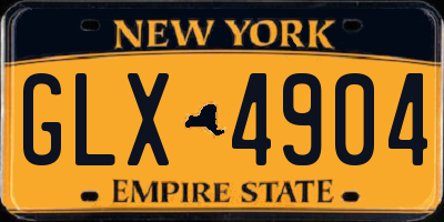 NY license plate GLX4904