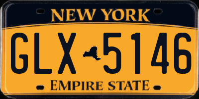 NY license plate GLX5146
