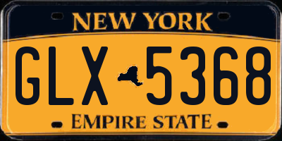 NY license plate GLX5368