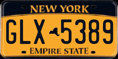 NY license plate GLX5389