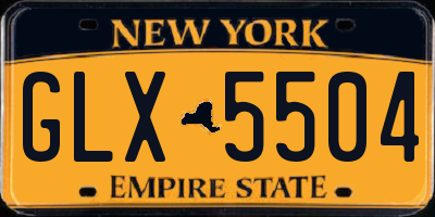 NY license plate GLX5504
