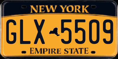 NY license plate GLX5509