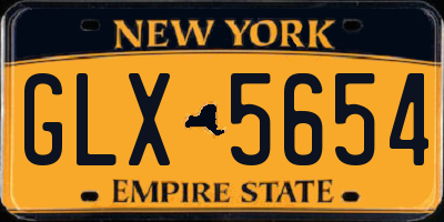 NY license plate GLX5654