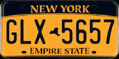 NY license plate GLX5657
