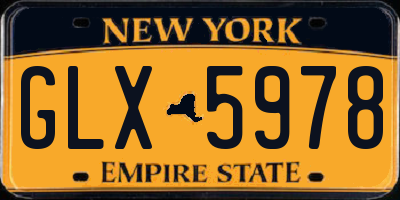NY license plate GLX5978