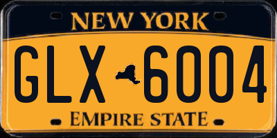 NY license plate GLX6004