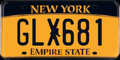 NY license plate GLX681