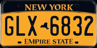 NY license plate GLX6832