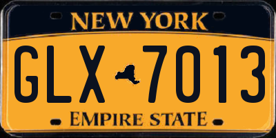 NY license plate GLX7013