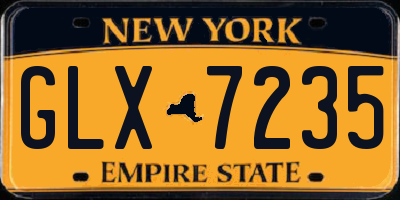 NY license plate GLX7235