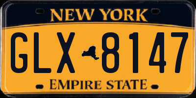 NY license plate GLX8147