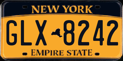 NY license plate GLX8242