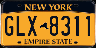 NY license plate GLX8311