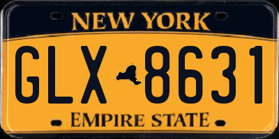 NY license plate GLX8631