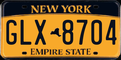 NY license plate GLX8704