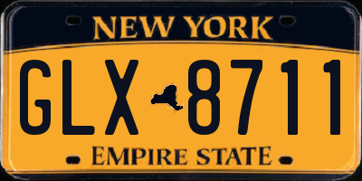 NY license plate GLX8711