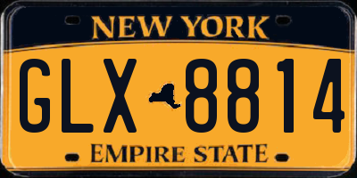 NY license plate GLX8814