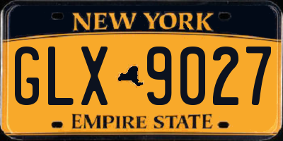 NY license plate GLX9027