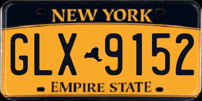 NY license plate GLX9152