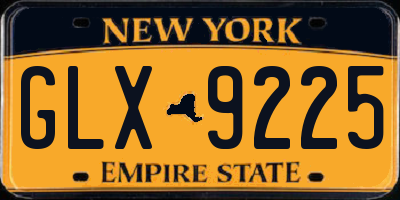 NY license plate GLX9225