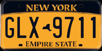 NY license plate GLX9711