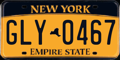 NY license plate GLY0467
