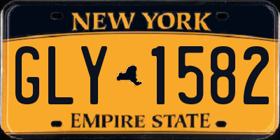 NY license plate GLY1582