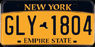 NY license plate GLY1804