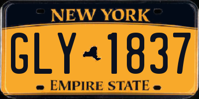 NY license plate GLY1837