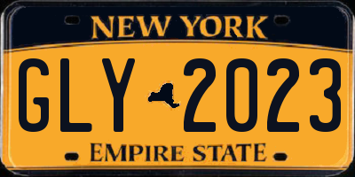 NY license plate GLY2023