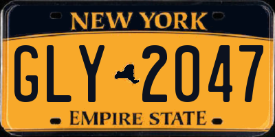 NY license plate GLY2047