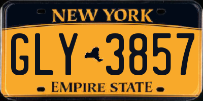NY license plate GLY3857