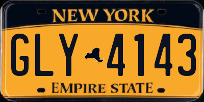 NY license plate GLY4143
