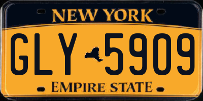 NY license plate GLY5909