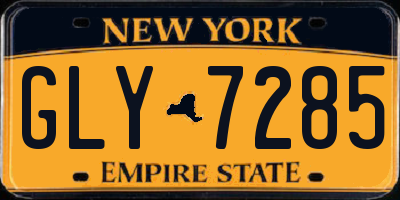 NY license plate GLY7285