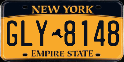 NY license plate GLY8148