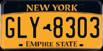 NY license plate GLY8303