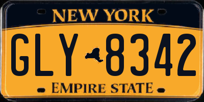 NY license plate GLY8342