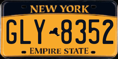 NY license plate GLY8352